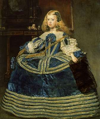 Margit infánsnő kék ruhában (keretezett kép) - vászonkép, falikép otthonra és irodába