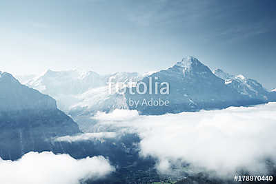 Grindelwald-völgy az első hegy tetejétől, Svájc (poszter) - vászonkép, falikép otthonra és irodába
