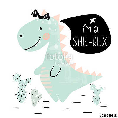 A lány T-Rex az She-Rex (poszter) - vászonkép, falikép otthonra és irodába