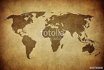 évjáratú térkép a világról. (poszter) - vászonkép, falikép otthonra és irodába