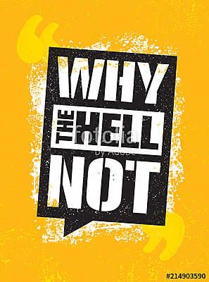 Why The Hell Not. Inspiring Creative Motivation Quote Poster Template. Vector Typography Banner Design Concept (bögre) - vászonkép, falikép otthonra és irodába