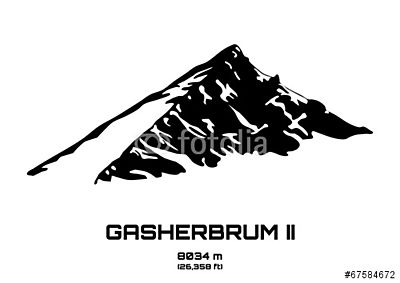 Vázlat vektoros illusztrációja a Gasherbrum II (bögre) - vászonkép, falikép otthonra és irodába