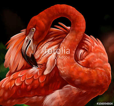 Flamingó (fotótapéta) - vászonkép, falikép otthonra és irodába