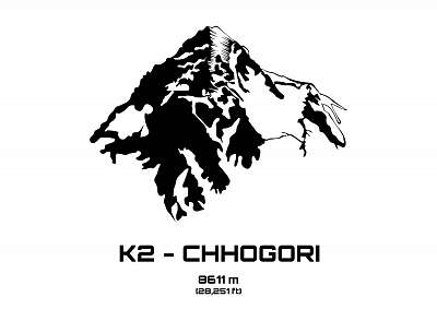 A K2 vázlata vázlata (bögre) - vászonkép, falikép otthonra és irodába