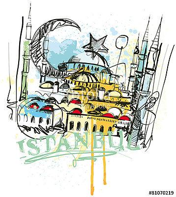 Istanbul (vászonkép óra) - vászonkép, falikép otthonra és irodába