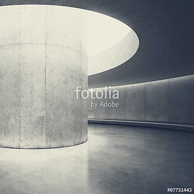 empty concrete open space interior with sunlight (bögre) - vászonkép, falikép otthonra és irodába