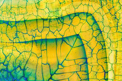 Amazing detailed and translucent cross section structure of yellow agate. Seamless crystal agate surface macro closeup. Marbled  (bögre) - vászonkép, falikép otthonra és irodába