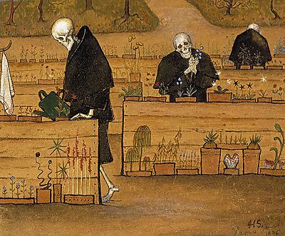 A halál kertje (részlet) (keretezett kép) - vászonkép, falikép otthonra és irodába