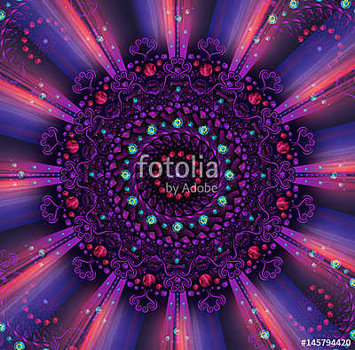 Mandala of fractal Spirits (keretezett kép) - vászonkép, falikép otthonra és irodába