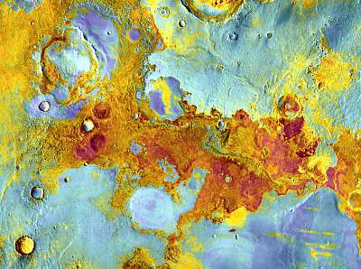 Meridiani Planum, MARS (színezett) (többrészes kép) - vászonkép, falikép otthonra és irodába