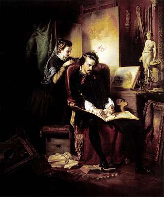 Az elégedetlen festő (1852) (bögre) - vászonkép, falikép otthonra és irodába