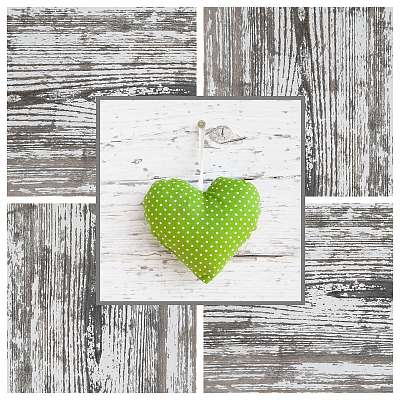 Zöld szív - remény, boldogság, szerelem (vászonkép óra) - vászonkép, falikép otthonra és irodába