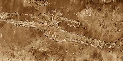 A Mars Grand Canyon-ja: a Valles Marineris (fotótapéta) - vászonkép, falikép otthonra és irodába