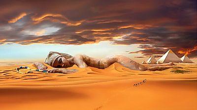Az egyiptomi sivatag titka - Digital Art (keretezett kép) - vászonkép, falikép otthonra és irodába