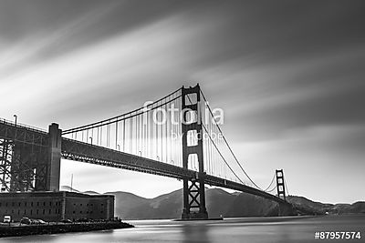 Golden Gate Bridge fekete-fehér (bögre) - vászonkép, falikép otthonra és irodába