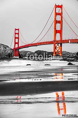 Golden Gate, San Francisco, Kalifornia, USA. (vászonkép óra) - vászonkép, falikép otthonra és irodába