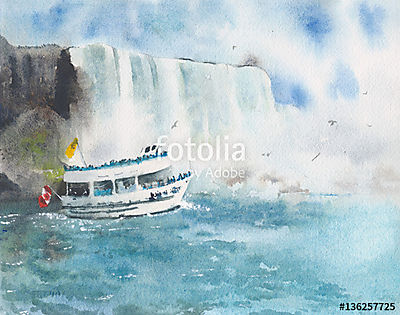 A Niagara vízesésnél (fotótapéta) - vászonkép, falikép otthonra és irodába