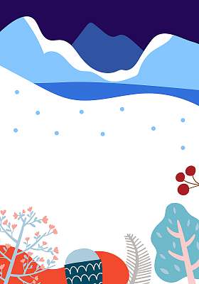 Modern karácsonyi grafika 4. (havas hegyek) (bögre) - vászonkép, falikép otthonra és irodába