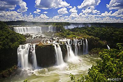 Iguassu vízesés a legnagyobb vízesések a bolygón, (keretezett kép) - vászonkép, falikép otthonra és irodába