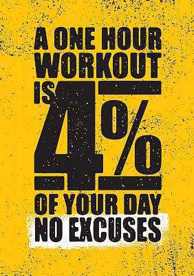 Egy órás edzés a nap 4 százaléka. Nincs mentség. Inspiri (fotótapéta) - vászonkép, falikép otthonra és irodába