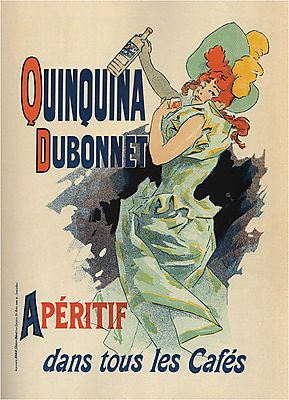 Quinquina Dubonnet Apéritif dans tous les Cafés (poszter) - vászonkép, falikép otthonra és irodába
