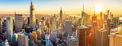 New York, a város ébredése - Panoráma fotó (keretezett kép) - vászonkép, falikép otthonra és irodába