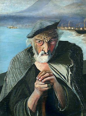 Az öreg halász (1902) (keretezett kép) - vászonkép, falikép otthonra és irodába