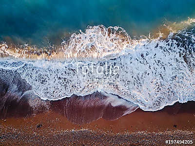 Top photo view from flying drone of azure coral sea landscape wi (poszter) - vászonkép, falikép otthonra és irodába