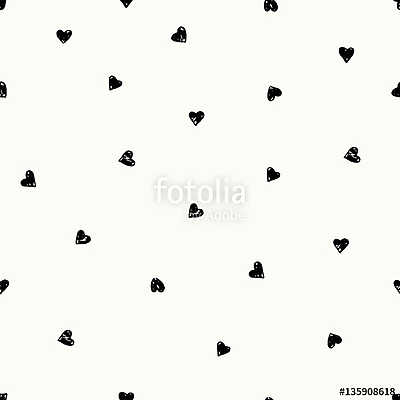 Hand Drawn Hearts Pattern (poszter) - vászonkép, falikép otthonra és irodába