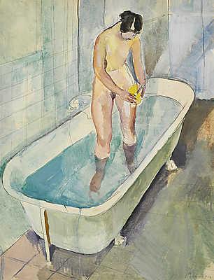 Fürdő nő a kádban (poszter) - vászonkép, falikép otthonra és irodába