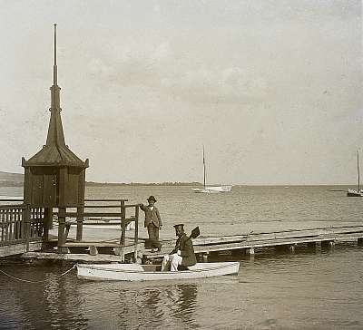 Keszthely, csónakkikötő 1908 (fotótapéta) - vászonkép, falikép otthonra és irodába