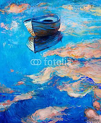 Csendélet kis csónakkal (többrészes kép) - vászonkép, falikép otthonra és irodába