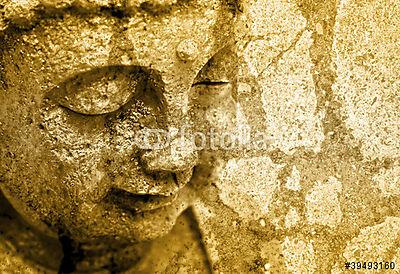 Grunge Buddha háttér - Sepia Fx (poszter) - vászonkép, falikép otthonra és irodába