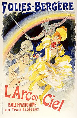Folies Bergére LArc en Ciel (vászonkép óra) - vászonkép, falikép otthonra és irodába