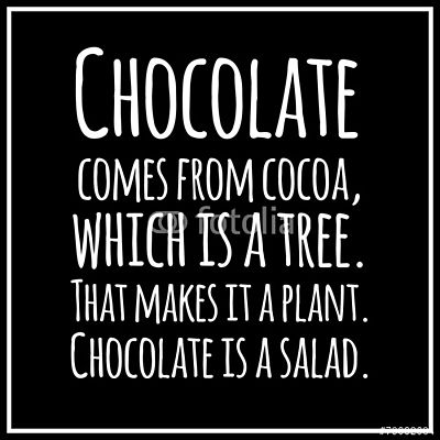 Vicces, inspiráló, VECTOR idézet a csokoládéról. (fotótapéta) - vászonkép, falikép otthonra és irodába