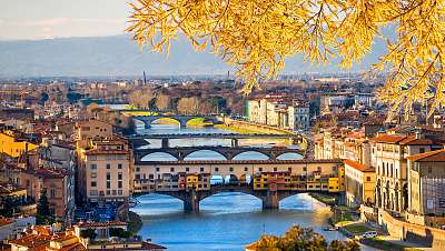 Ponte Vecchio ősszel, Firenze  (bögre) - vászonkép, falikép otthonra és irodába