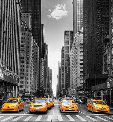 Avenue taxival New Yorkban. (többrészes kép) - vászonkép, falikép otthonra és irodába