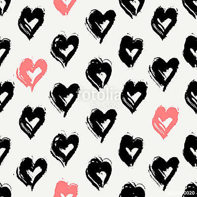 Hand Painted Hearts Pattern (fotótapéta) - vászonkép, falikép otthonra és irodába