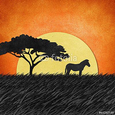 Szavannai naplemente zebrával (bögre) - vászonkép, falikép otthonra és irodába