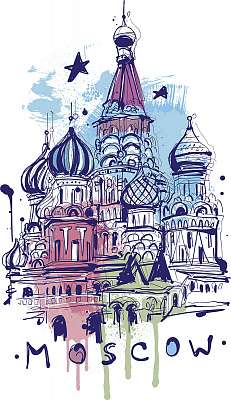 Moszkva vázlat (poszter) - vászonkép, falikép otthonra és irodába