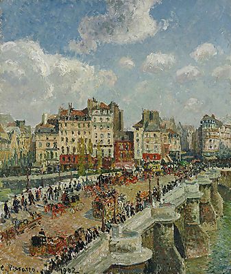 A Pont-Neuf híd Párizsban (1902) (keretezett kép) - vászonkép, falikép otthonra és irodába