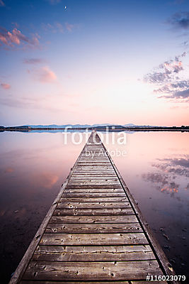 Pólusok a tónál, a naplementében tökéletes nyugodt da (fotótapéta) - vászonkép, falikép otthonra és irodába