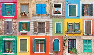 Olasz ablakok (többrészes kép) - vászonkép, falikép otthonra és irodába