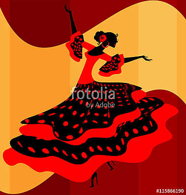 Spanish woman dancer (keretezett kép) - vászonkép, falikép otthonra és irodába