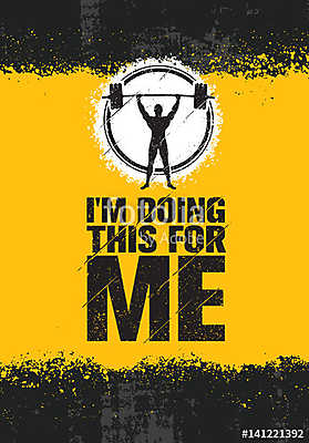 Én ezt csinálom nekem. Inspiráló edzés és Fitness Gim Motiva (többrészes kép) - vászonkép, falikép otthonra és irodába