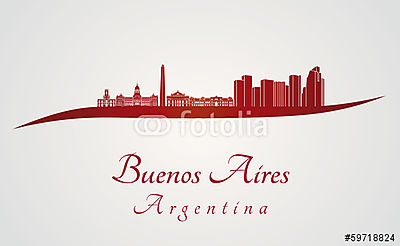 Buenos Aires vörös árnyalatú (keretezett kép) - vászonkép, falikép otthonra és irodába