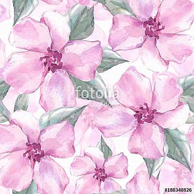 Floral seamless pattern 4. Watercolor background with delicate f (bögre) - vászonkép, falikép otthonra és irodába