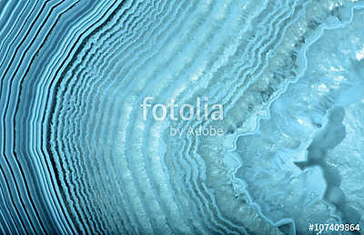 waves in light blue agate structure (vászonkép óra) - vászonkép, falikép otthonra és irodába