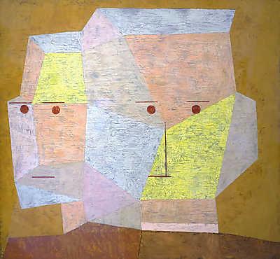 Két fej - színváltozat 1. (poszter) - vászonkép, falikép otthonra és irodába