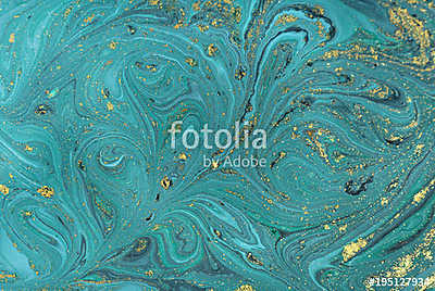 Marble abstract acrylic background. Nature blue marbling artwork texture. Golden glitter. (poszter) - vászonkép, falikép otthonra és irodába